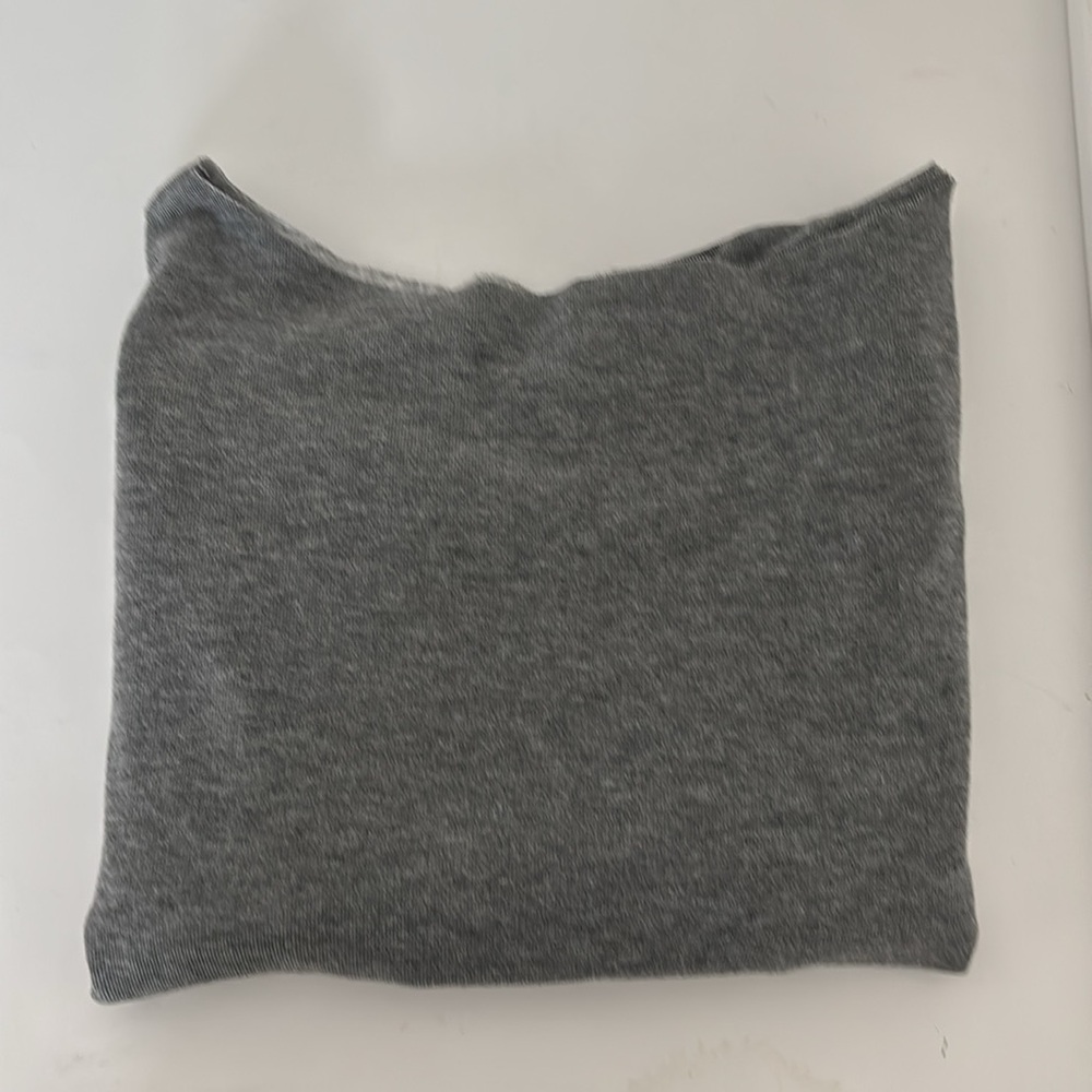 Oversized Gray Sweatshirt M Off Shoulder Raw Neckline Cozy Casual Retro Inspired - Picture 13 of 13